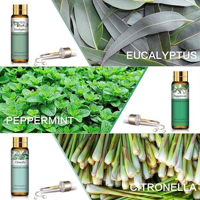 PHATOIL Essential Oil Set for Skin Care, Massage, Diffuser, Aromatherapy