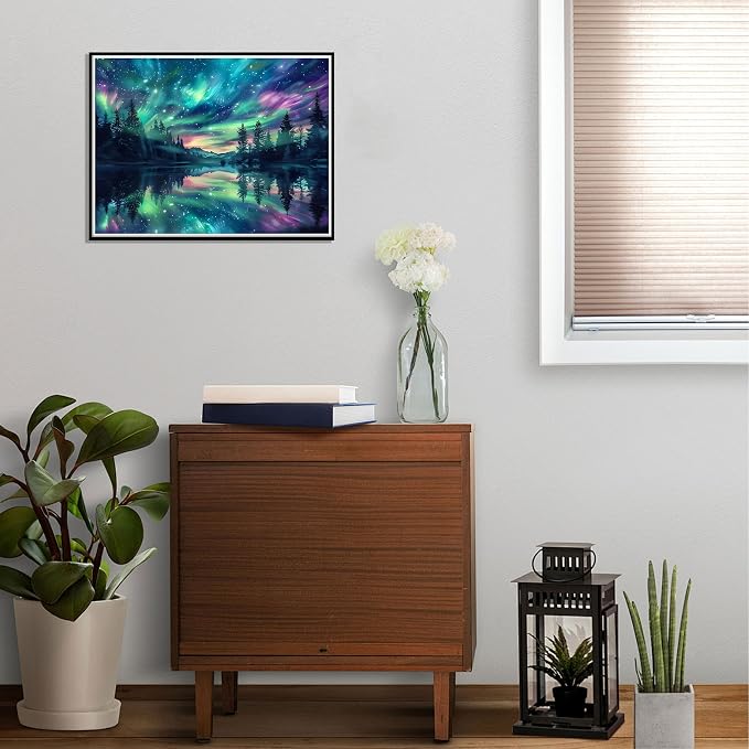 Hutarosl Paint by Numbers for Adults-Aurora Paint by Number Canvas for Adults,Starry Sky Paint by Number Adult,Aurora DIY Oil Painting Kits for Gifts Home Decor 16x20in