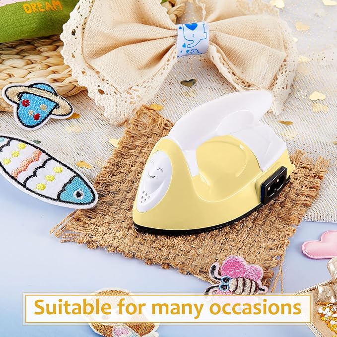 Honoson Mini Craft Iron with Charging Base Tiny,Light Yellow