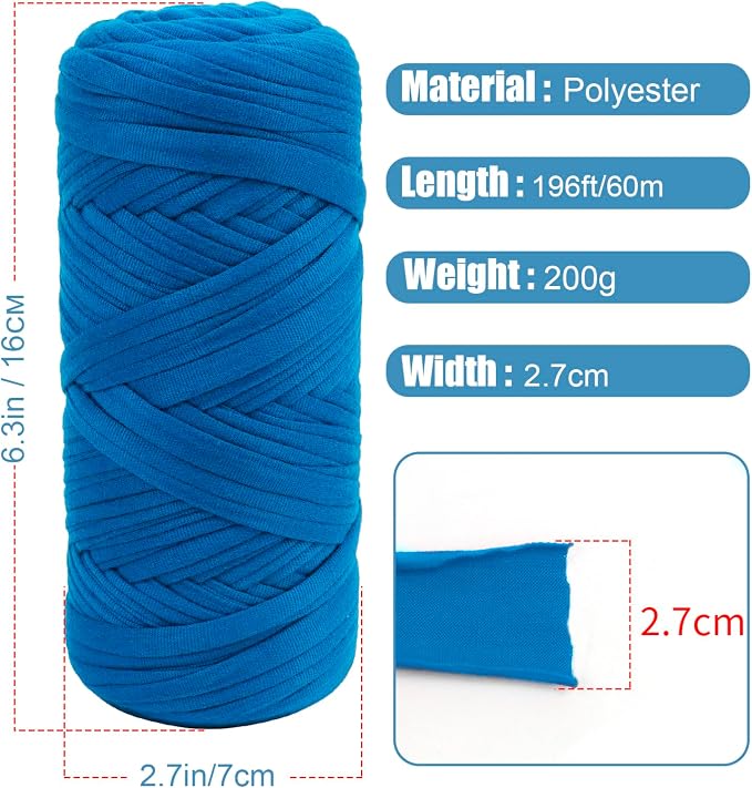 JeogYong T-Shirt Yarn, 200g/196ft Elastic Fabric Cloth Knitting T Shirt Yarn, Taro Purple Thick Crochet Fabric Ribbon for Crocheting Bags/Baskets/Rugs, Home Decor, DIY Crafts