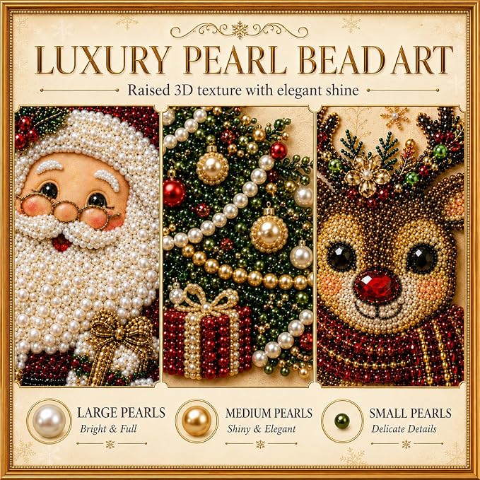 LJSCQF DIY Christmas Pearl Diamond Painting Art Kit with Frame, Home Wall Decor Art Craft Kit, Holiday Christmas Wall Decor, Handmade Home Decoration Gift (Red Cardinal, 12x12in)