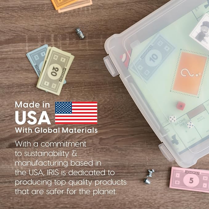 IRIS USA Board Game Storage |Made in USA| Thick Craft Case (6-Pack) - Clear