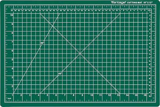 Dahle Vantage 10471 Premium Self-Healing Cutting Mat, 12"x18", 1/2" Grid, 5 Layers for Max Healing, Perfect for Crafts & Sewing, Green
