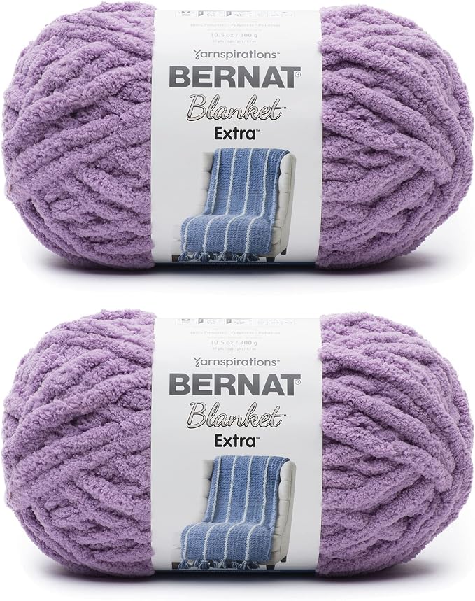 Bernat Blanket Extra, Chunky Yarn for Crocheting, Gray Orchid, 2-Pack