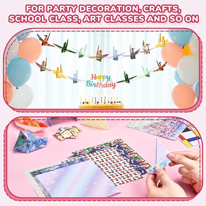 JoyCat Ethnic Patterned Origami Paper, 50 Double-Sided Sheets, 6x6 Inch | Double-sided traditional cultural patterns add global color and detail to origami, scrapbooking, cards and decorative crafts.