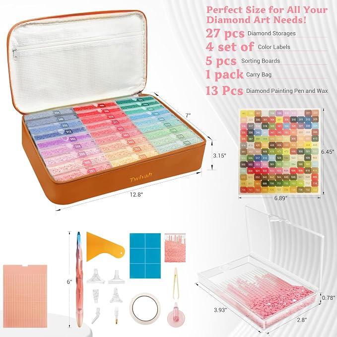 twivah 27PC Diamond Art Storage Containers, Diamond Painting Trays with Lid