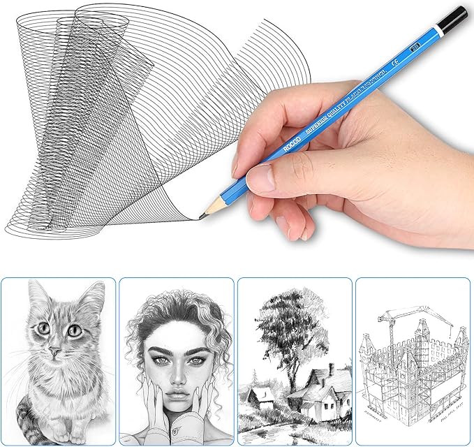 Profession Sketch Pencils 6B to 4H for Kids and Adults Drawing, Art Graphite Pencil for Artists Beginner Sketching (Pack of 2)