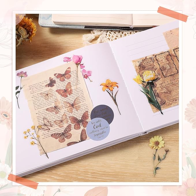 80-Piece Floral Scrapbooking Stickers, Self-Adhesive for Journals | Natural Botanical Designs, Easy Peel-And-Stick, For Scrapbooks, Planners, Cards, Notebooks And Diy Crafts