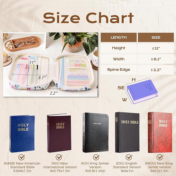 XKDOUS Bible Cover Case for Women Bible Bag Journaling Kit w/Study Supplies