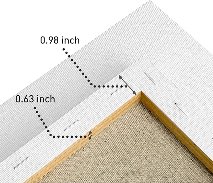 GOTIDEAL Stretched Canvases for Painting, 6x6 Inch Set of 7, Primed White | 100% Cotton Blank Art Square Canvas Boards for Painting for Acrylic Pouring, Oil Paint Dry & Wet Art Media