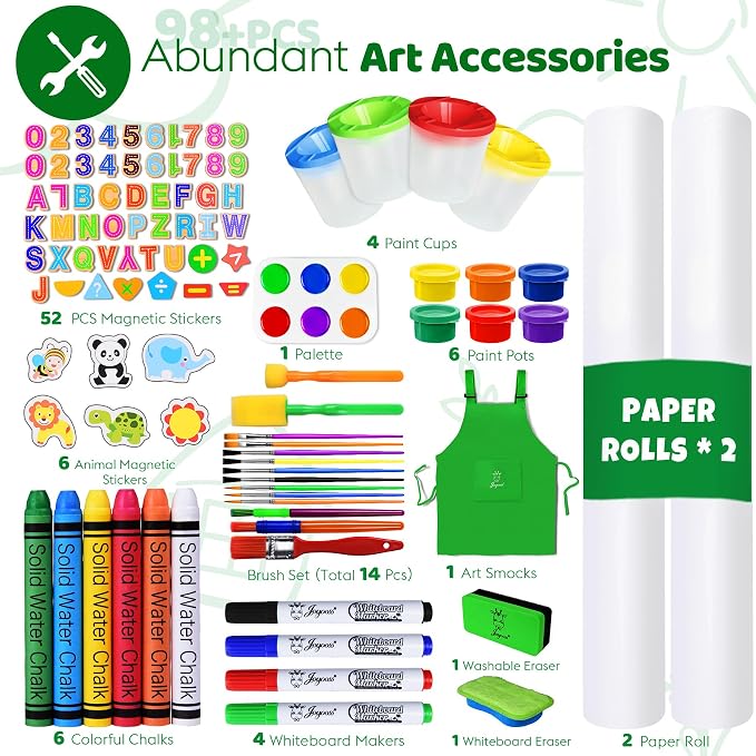 Joyooss Art Easel for Kids Easel for Toddler with Paper roll Green