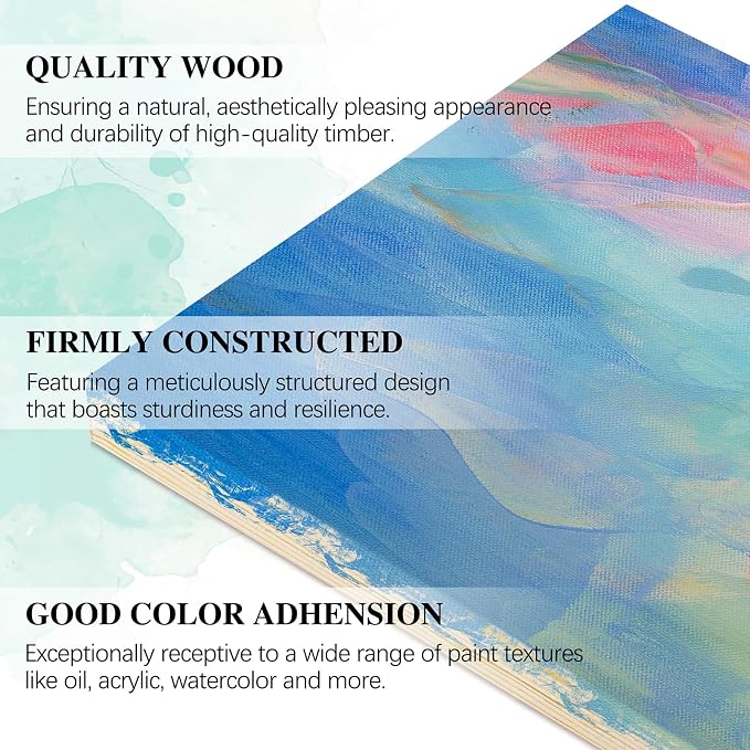 Aodaer 8 Pack Wood Panels 8 x 8 Inch Wooden Panels Canvas Unfinished Craft Wood Boards Panels for Art Crafts Acrylic and Oil Painting Pouring DIY Projects