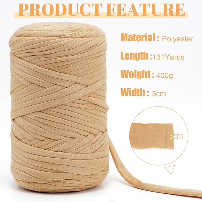 JeogYong T-Shirt Yarn, 400g/131 Yards Elastic Fabric Crochet Cloth T Shirt Yarn, Thick Hand Knitting Polyester Fabric Ribbon for Crocheting Bags/Baskets/Rugs, Home Decor, DIY Crafts (Peacock Blue)