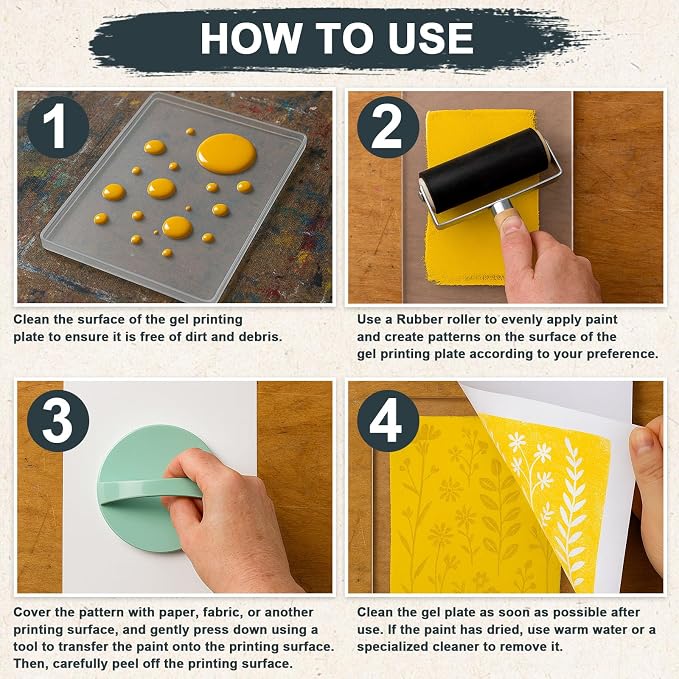 DINGSEN Gel Printing Plate Kit, Printmaking Set for Artists & Crafters