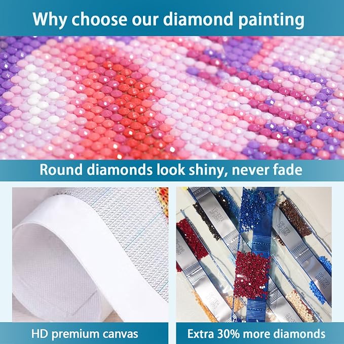 TOPMCYSG Butterfly Diamond Art Kits for Adults,Flowers 5D Diamond Painting Kits for Beginners,Round Full Drill DIY Diamond Dots Paintings,Diamonds Pictures Gem Art for Home Wall Decor 12X16 inch