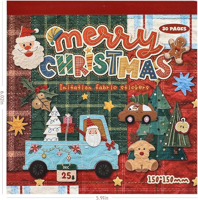 30 Sheets 670+ Paper Christmas Stickers Book for Planners, Calendars