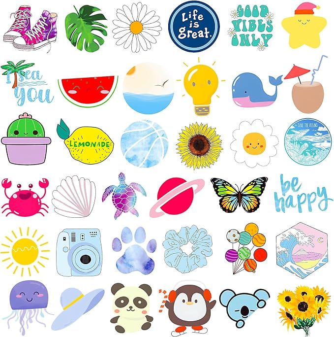 300Pcs Waterproof Vinyl Water Bottle Stickers for Kids Teens, Cute Aesthetic Sticker Packs for Students School Supplies Teacher Prizes Classroom Must Haves