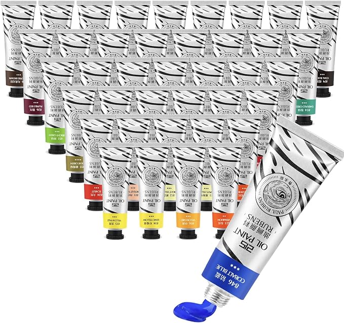 Paul Rubens Oil Paint, 40 Vibrant Colors*50 ml Large Professional Tubes | Professional Oil Based Paint with High Saturation, Creamy Texture, Consistency,Art Supplies for Artists, Students, Beginners
