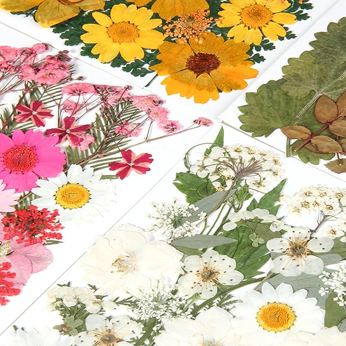 110+PCS Pressed Flowers for Resin Molds, Colorful-A | Real Dried Flower Leaves, For Resin Jewelry Making, For Scrapbooking Crafts DIY, For Soap Candles Making, For Nails Décor