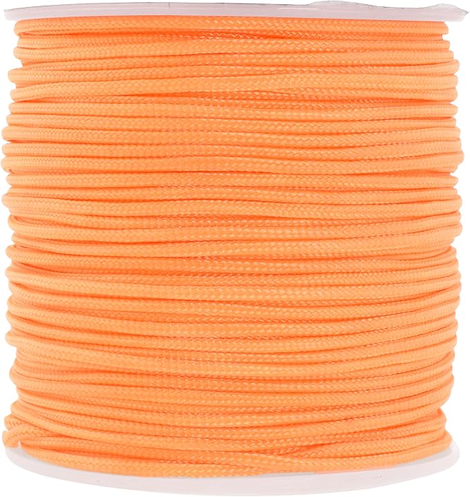 Mandala Crafts 1.5mm Orange Rattail Nylon Satin Cord for Jewelry Making