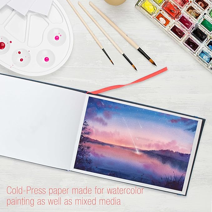 U.S. Art Supply 5.5" x 8.5" Watercolor Book (2 Pack, 76 Sheets Each)