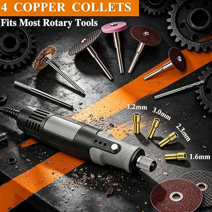 318 Piece Rotary Tool Accessories Kit with Sanding Drum, 1/8 Inch Shank Universal Fit Rotary Tool Bits for Sanding, Cutting, Grinding, Polishing, Cleaning, Drilling, Engraving, Woodworking DIY