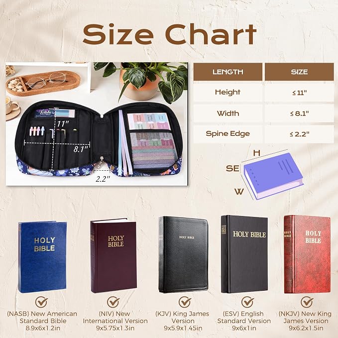 XKDOUS Bible Cover Case for Women Bible Bag Journaling Kit w/Study Supplies