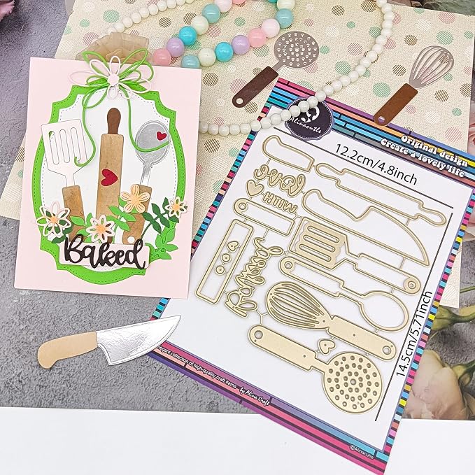 Alinacutle Metal Cutting Die Cut Golden Cut Dies for Gift Packing Paper Craft Handmade Card Making DIY Greeting Cards Scrapbooking and Album Holiday Gifts Decor (Baked Tool)