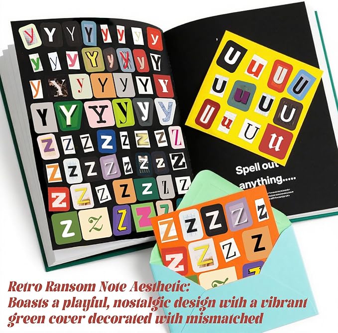 Letter Stickers Book-Scrapbook Supplies | 1500Pcs Vintage Ransom Alphabet Stickers for Journaling, Planners, Cards, Vision Boards, DIY Crafts