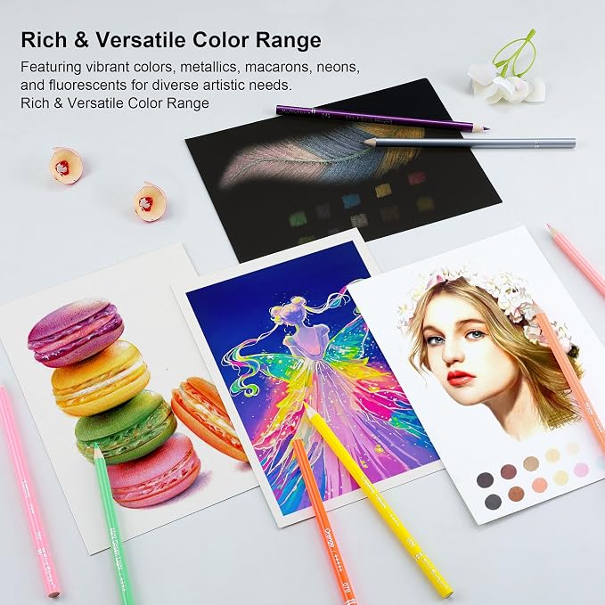 80 Colored Pencils Set, Oil-Based Soft Core for Adult Coloring Books, Professional Color Pencils Art Gifts for Artists, Beginners and Adults