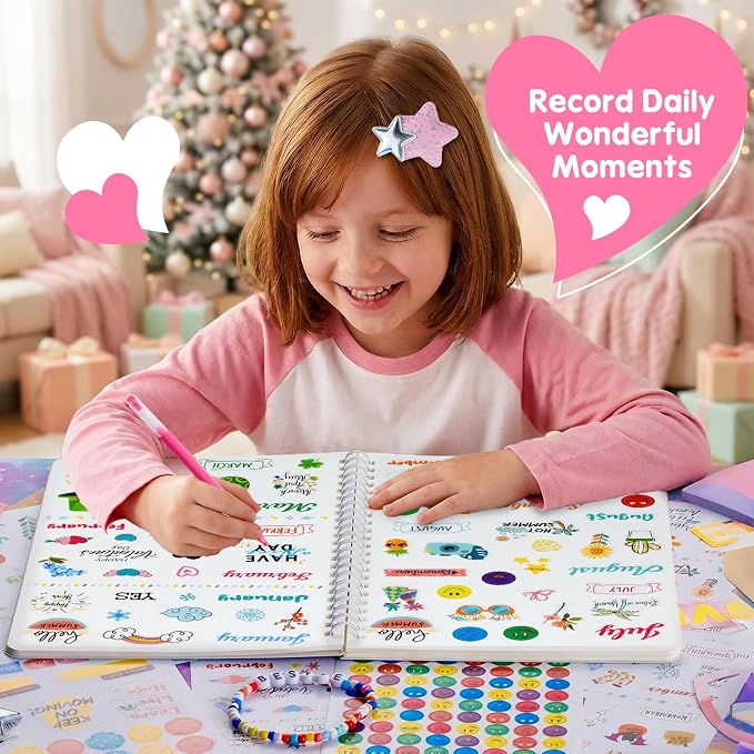 Poaoed DIY Journal Kit for Girls Ages 8-14, Scrapbook & Diary Kit, Gift Set