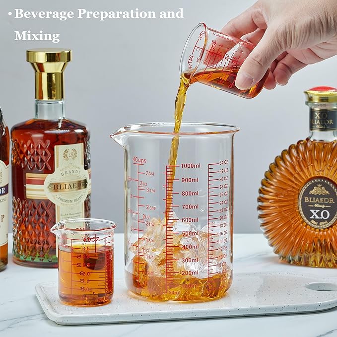 Ackers BORO3.3 4 oz/120 ml Glass Measuring Cup with V-Shaped Spout, 1 Count