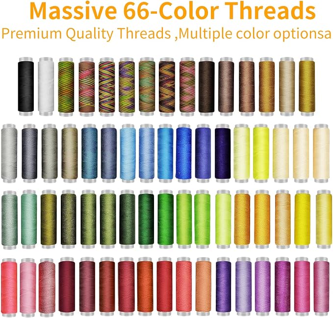 66 Color Sewing Kit for Adults,305 Pcs Portable Needle and Thread Kit