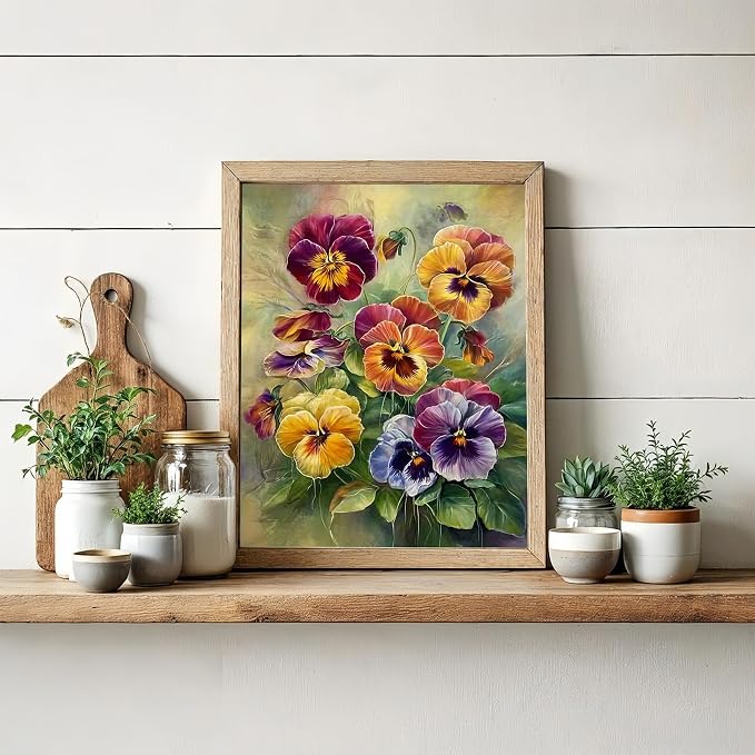 Diamond Art Kits for Adults Flower, Colorful DIY 5D Diamond Painting Kit