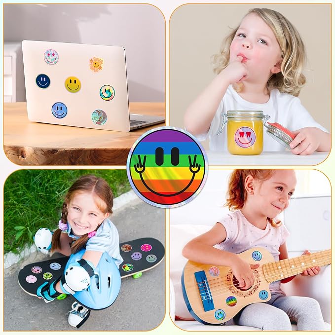 50PCS Smile Holographic Stickers
