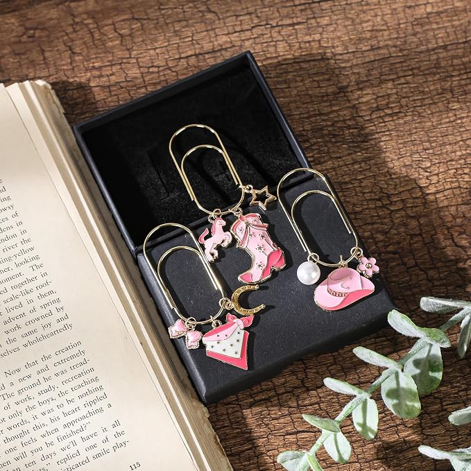 Cute Paperclip Metal Bookmark - 3 PCs Western Cowboy Gifts