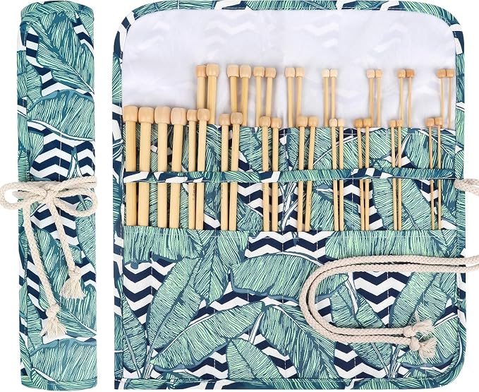 Aeelike 18 Pairs Bamboo Knitting Needles Set, 2mm-8mm Wood Needle, Type G