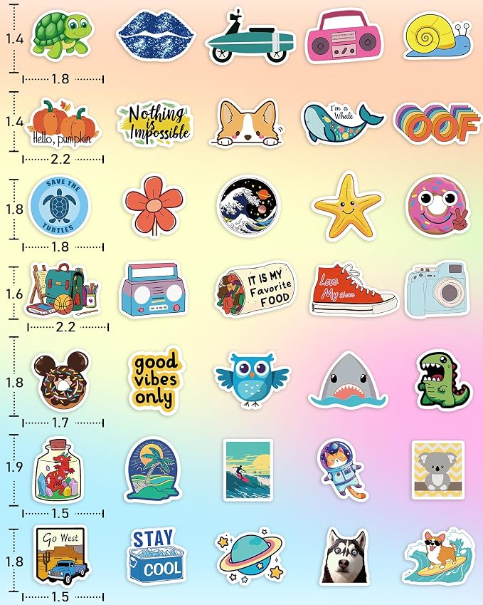 400 Pcs Stickers for Kids, Cute Vinyl Waterproof Stickers for Water Bottle | Treasure Box Toys for Classroom Prizes, Teacher Back to School Supplies Gifts, Sticker Pack for Girls Teens, Party Favors