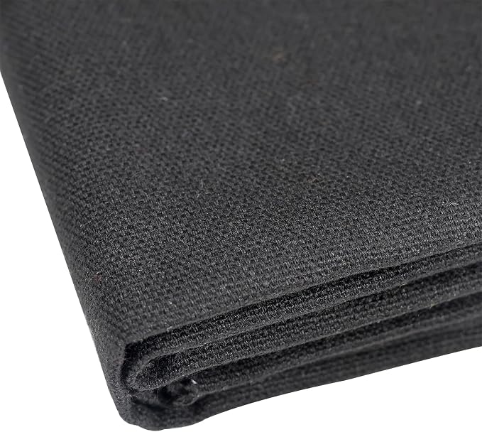 10oz Heavy Duty Cotton Canvas Fabric 60" x 80", Thick Cotton Duck Cloth for Painting, Sewing, Crafts, Tote Bags, Embroidery, Home Decor, Drop Cloth (Black)
