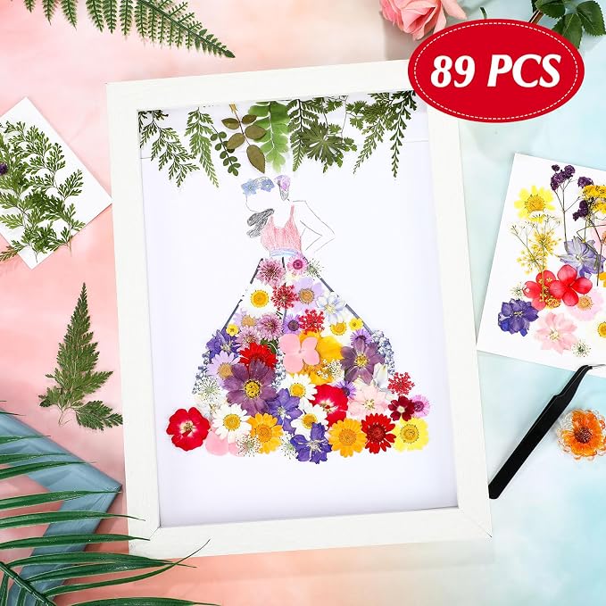Nuanchu Dried Pressed Flowers for Resin,Classic Style,Bright Colors