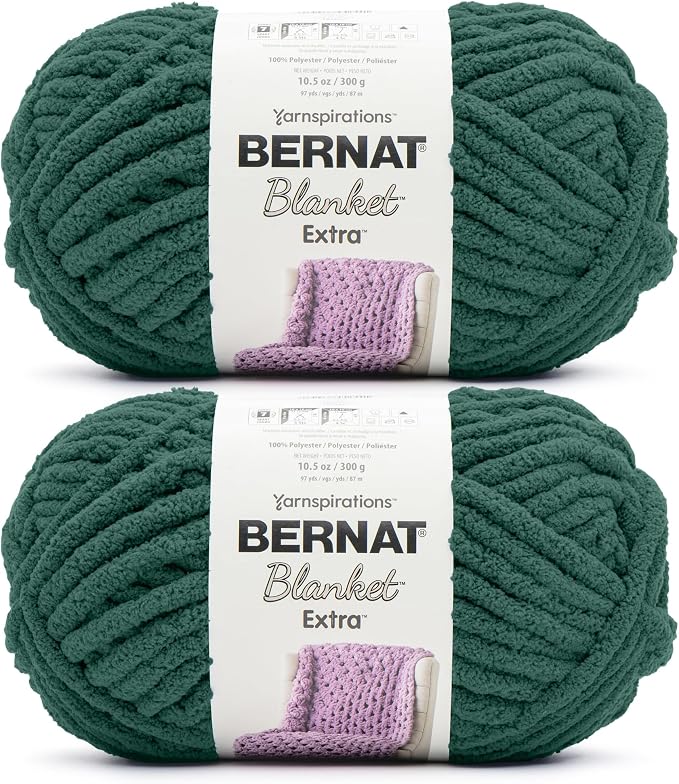Bernat Blanket Extra, Chunky Yarn for Crocheting, Deep Sea, 2-Pack