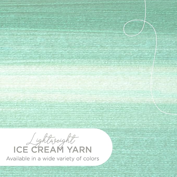 Lion Brand Yarn, Ice Cream Crochet Yarn, Mint, Green, 3 Pack