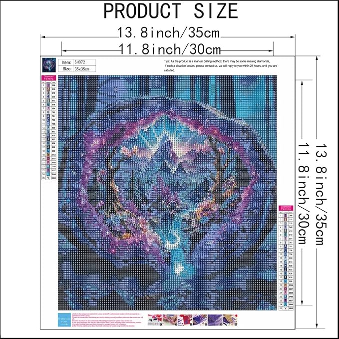 SHICERNHJ 5D Diamond Painting Kits for Adults,Crystal Forest Landscape Diamond Art Kits for Beginner,DIY Full Round Drill Diamond Dot with Gem Art Kits for Adults Home Wall Decor 14x14 Inch