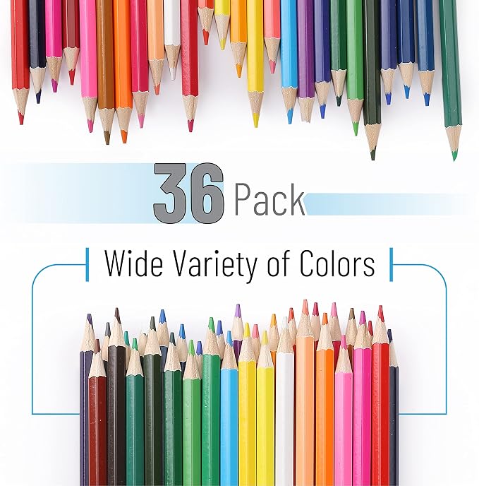 Mr. Pen- Colored Pencils for Kids, 36 Pack, Soft Core Pre-Sharpened | Color Pencils Bulk for Adult Coloring Book, Drawing, Sketching, Teacher Supplies, Classroom Prizes, Kids Party Favors