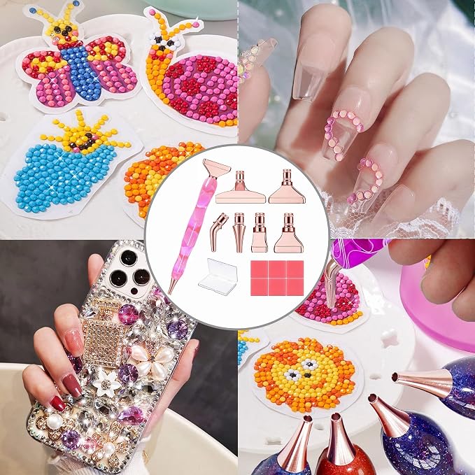 Heyseri Diamond Art Pens, “Classic Wax Stylus” Diamond Painting Pen, Traditional Diamond Painting Tools Accessories, Gem Art Pen with Metal Tips for 5D Craft Nail