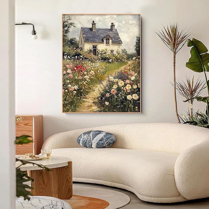 Garden Scenery Paint by Numbers Kit for Adults,Color By Numbers for Adults | Countryside Scenery Decor Painting by Number On Canvas, Paint Number Artist Funny Without Frame DIY, Home Wall Decor, 12x16in