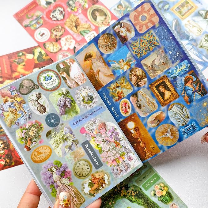 Vintage Sticker Book for Journaling Scrapbooking 500+ Antique Stickers