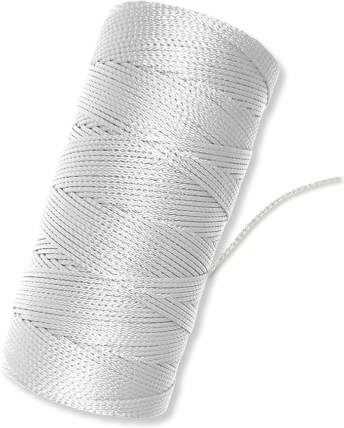 Bright White Twine String - #18 Strong Nylon String - 1000 Ft Length - White String for Gardening, Nylon Twine for Plants