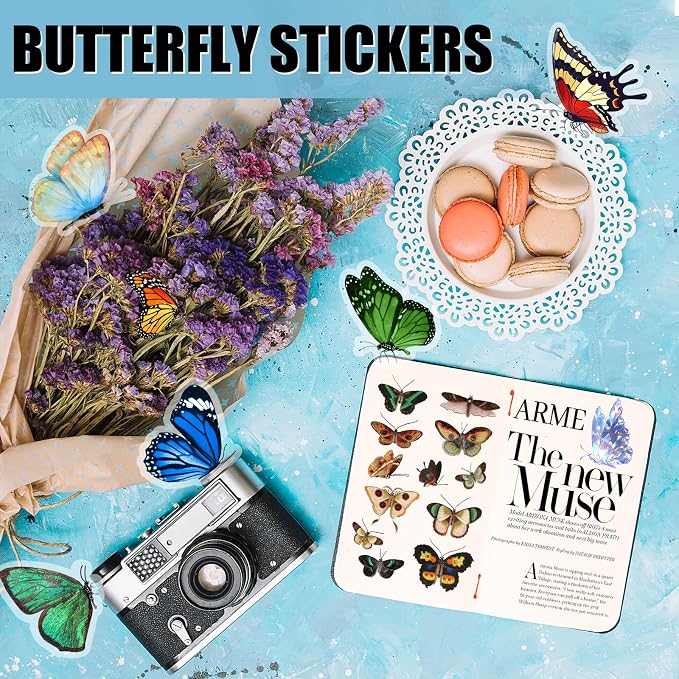Arme Butterfly Stickers(635 PCS, 48 Sheets)