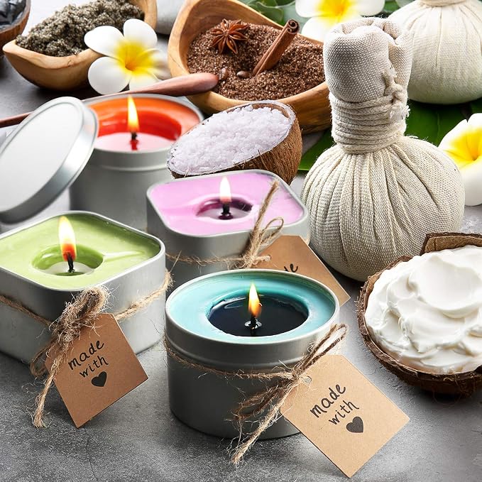 Etienne Alair Organic Soy Candle Making Kit for Adults, DIY Crafts, Complete Candle Making Supplies Include Natural Soy Wax, Tins, Scents, Dyes, Wicks & More – Gift Idea, Perfect Home Decor – 2 Lbs